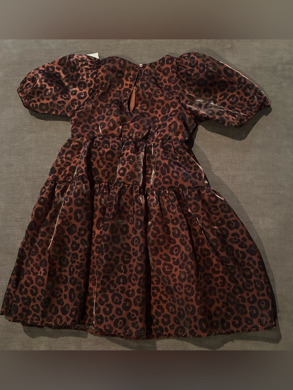 H&M Animal Print Brown Organza Dress 2T NWT - Picture 6 of 8